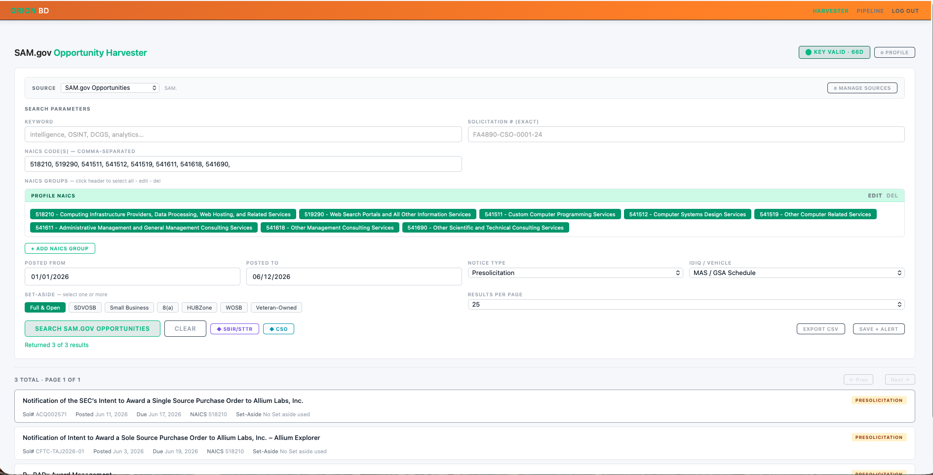 SAM.gov Opportunity Search